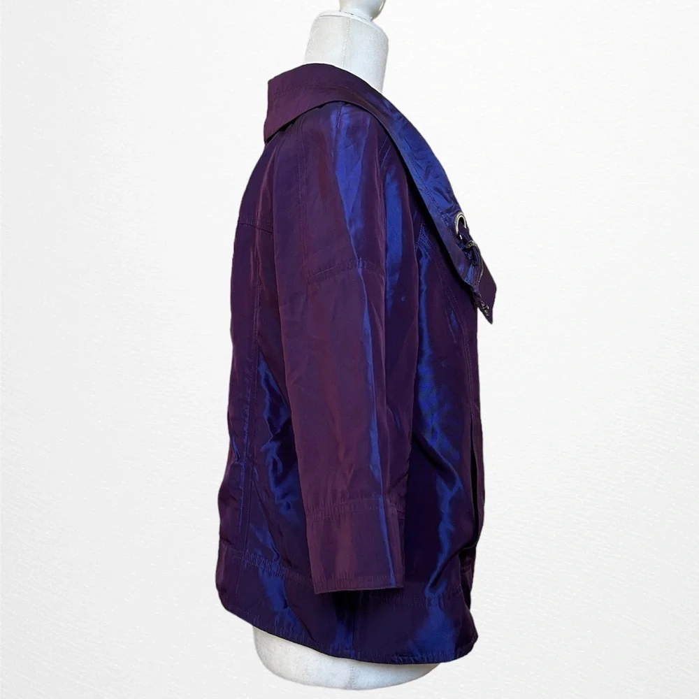 St. John Iridescent Purple Swing Jacket - Picture 4 of 8